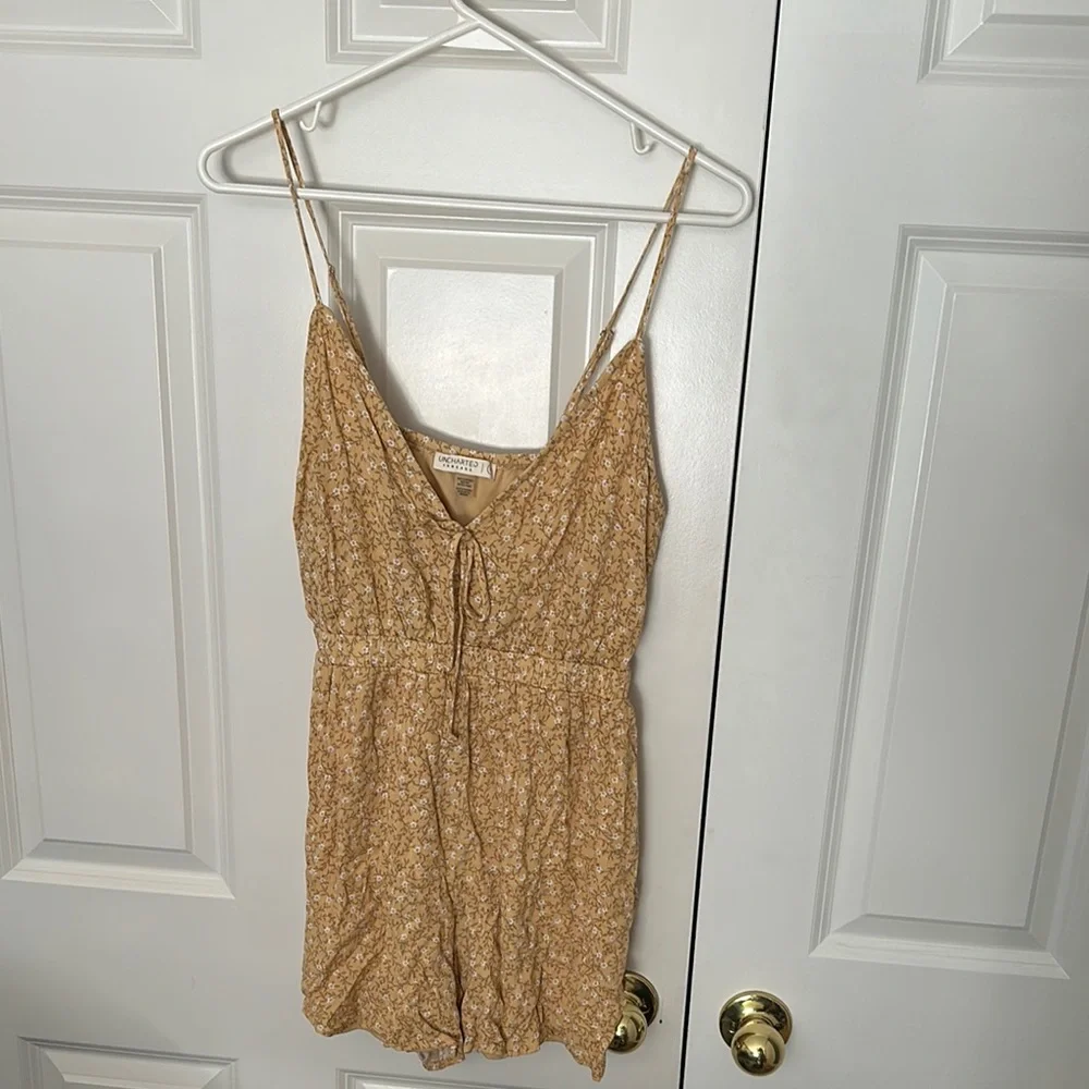 Floral Tan Jumpsuit - Picture 1 of 1